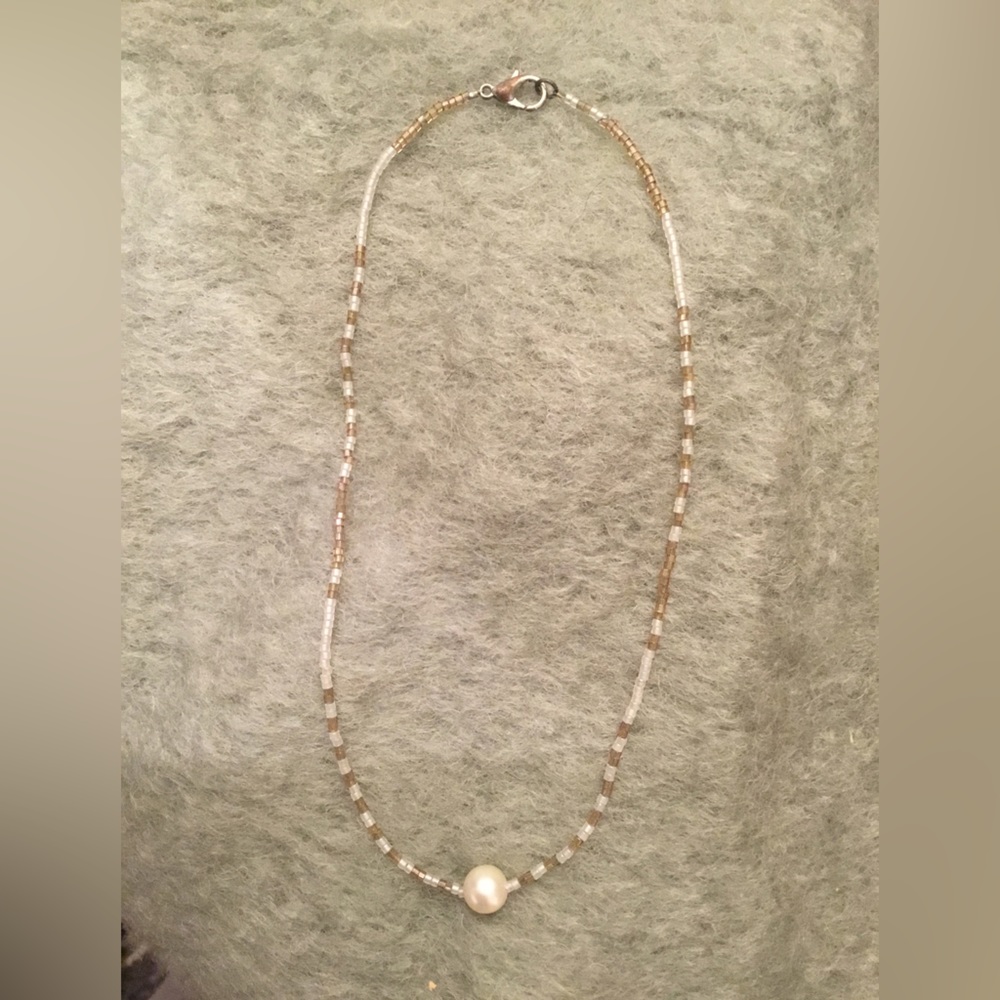 Handmade Genuine Pearl Beaded Necklace